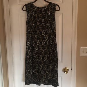 Tahari sparkle gold and black dress